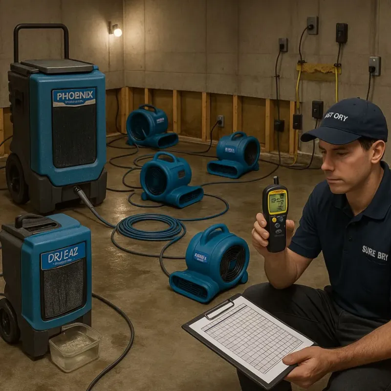 Structural Drying and Dehumidification process in Camilla, GA